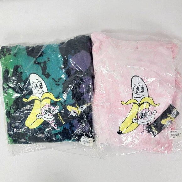 TWO BANANAS MONKEY LAID BACK Hooded Sweatshirt Hoodies Size YOUTH LARGE 500 GSM